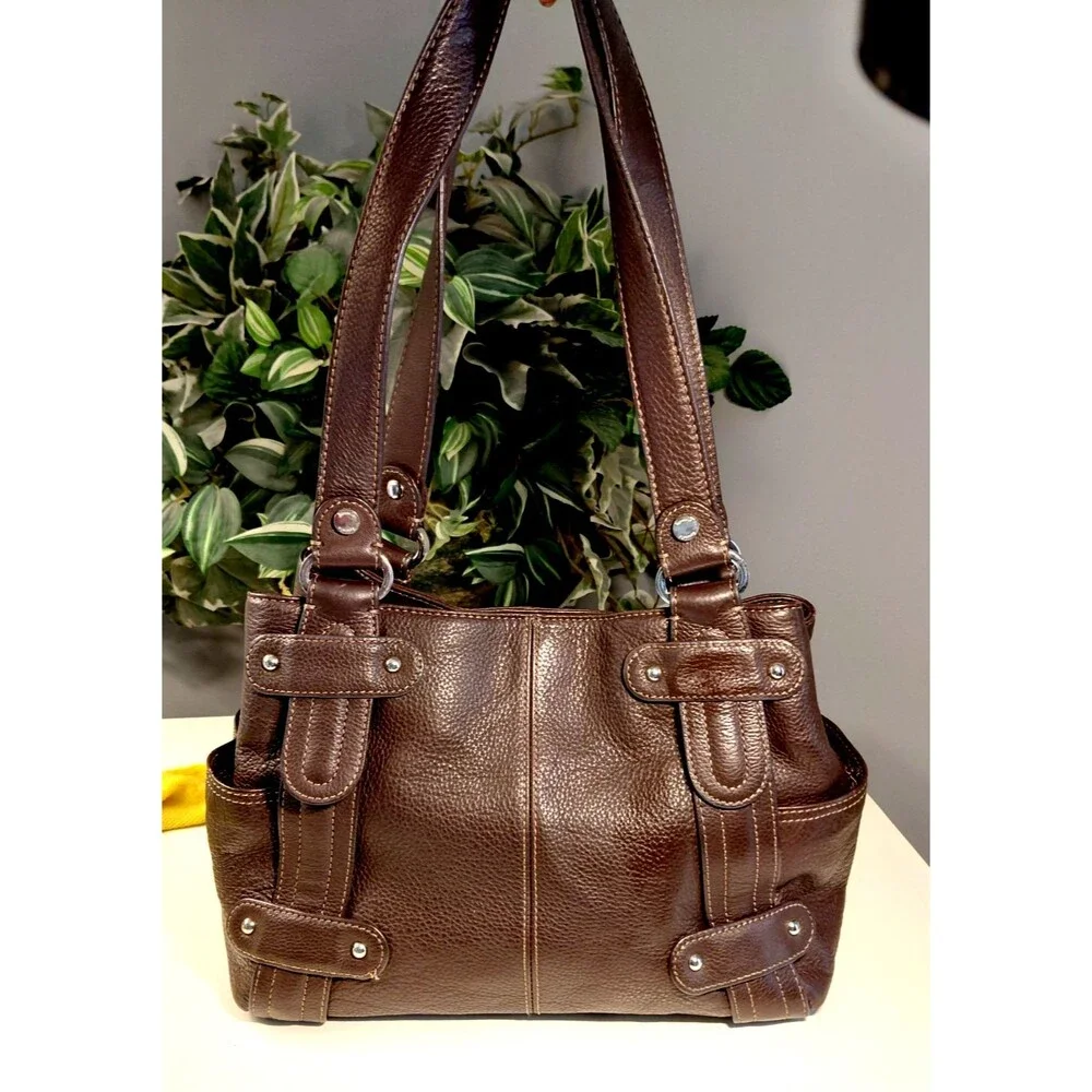 Tiganello Dark Brown Soft Leather Purse Lots of Pockets!
